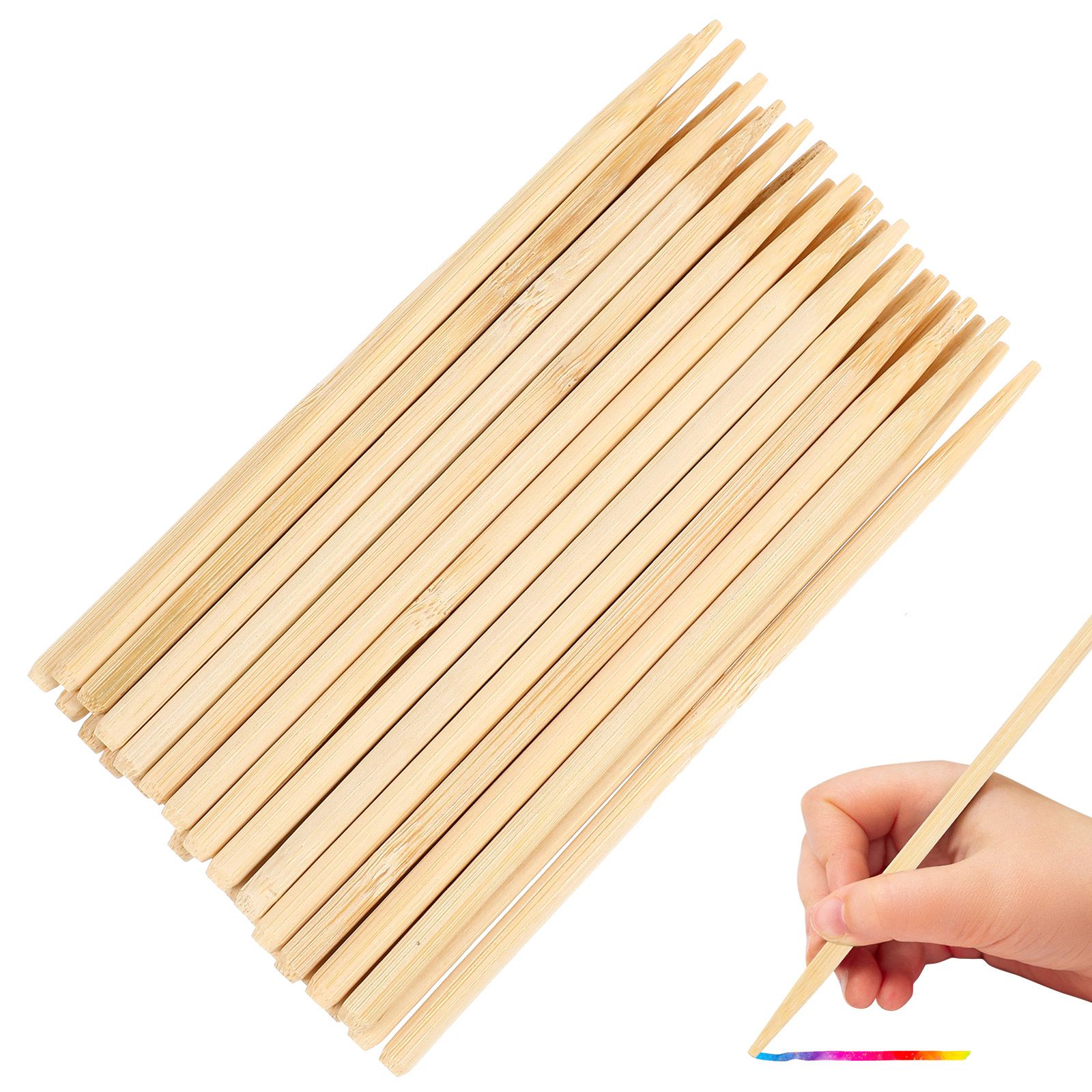 Art Craft Stick - 30 個木製スクラッチペイント竹ペンワックススティック髪小枝ツールスクラッチ描画スティック