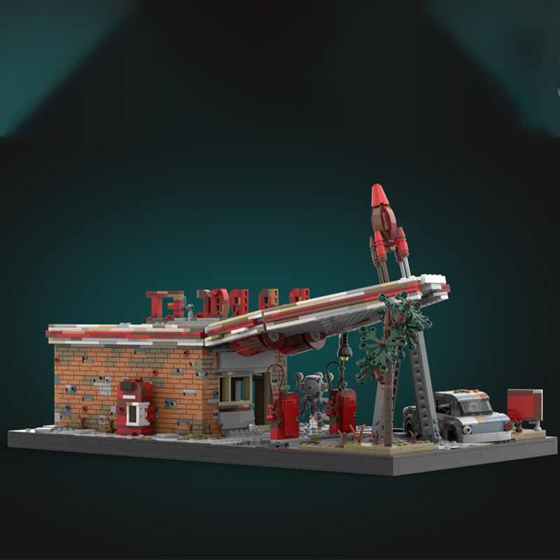 Art And Craft Rocket - 2168ピース MOC レッドロケット フォールアウト4 ディオラマ モデル