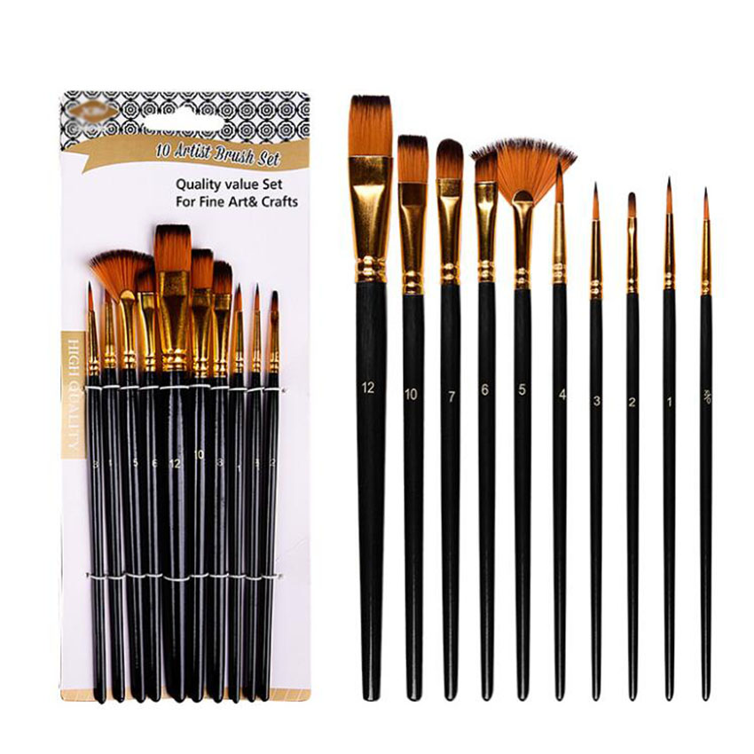 Gouache Paint Set - 水彩絵筆,水彩絵筆,10ピース/セット,ペイントブラシ