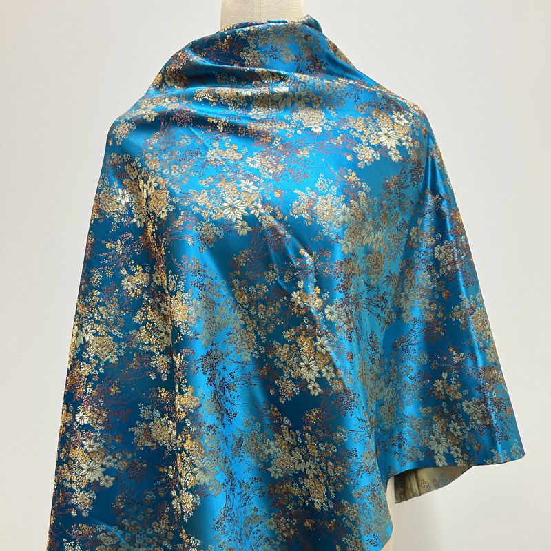Art Craft Upholstery - プレカット鮮やかな光沢のある花柄シルクブロケード生地、刺繍ジャカード装飾生地、ドレス、クッション、装飾、芸術、工芸用