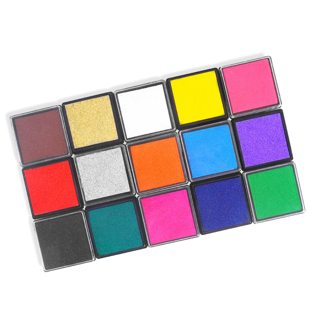 Art Craft Easy - 15色セット - 安全な水溶性指用インクパッド - 手洗い可能 -