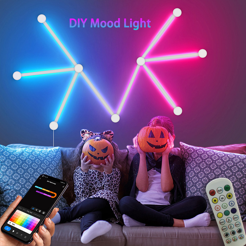Art Craft Games - スマートRGBウォールランプ、Bluetoothアプリ接続LEDライトバー（音楽パーティー用）、DIYテレビバックライト、寝室ゲーム用雰囲気装飾