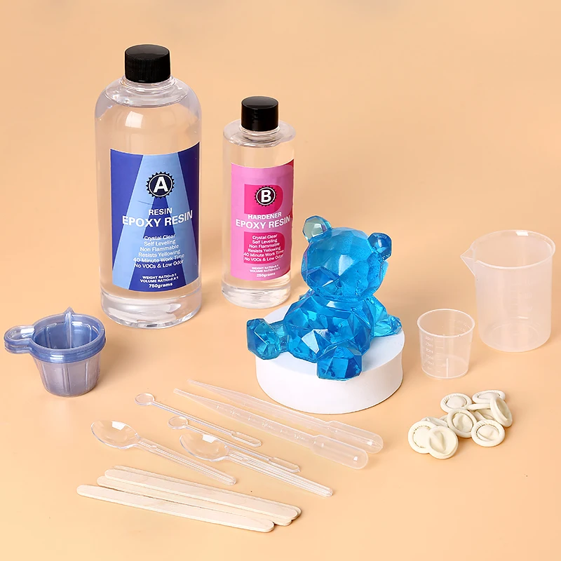 Art Craft Stick - エポキシ樹脂キット クリスタルクリア 簡単混合 AB樹脂 スティック、目盛り付きカップ、手袋付き ジュエリー製作