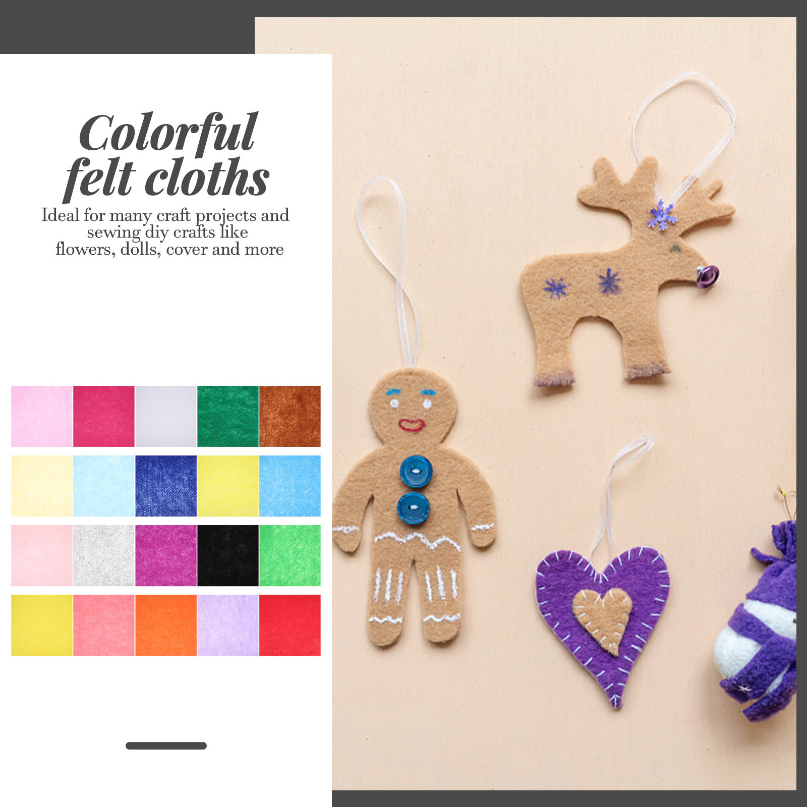Art Craft And Cloth - 20枚入りカラフルなフェルトシート 不織布 DIYクラフト 学校のアートプロジェクト 手芸 パッチワーク