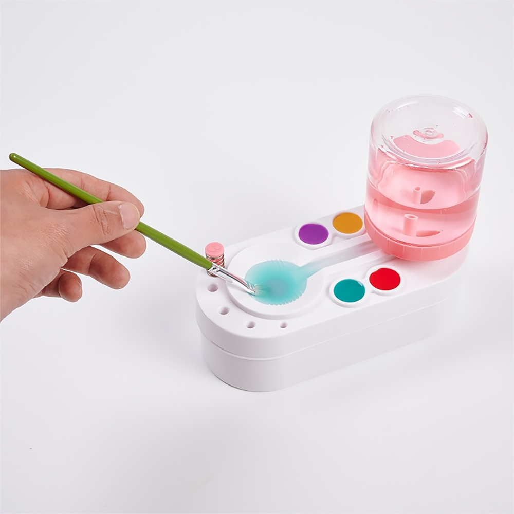 Gouache Paint Set - 排水ボタン付きペイントブラシ,水彩絵の具,ガッシュ,水洗い機,クリーニングツール