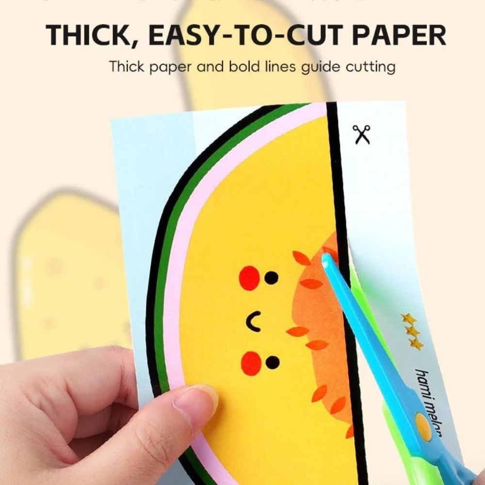 Art Craft For Preschool - 安全子供用ペーパーカッティングキット、ツール開発、アートクラフト、スクラップブッキング、トレーニング、就学前の切り絵練習、学校用
