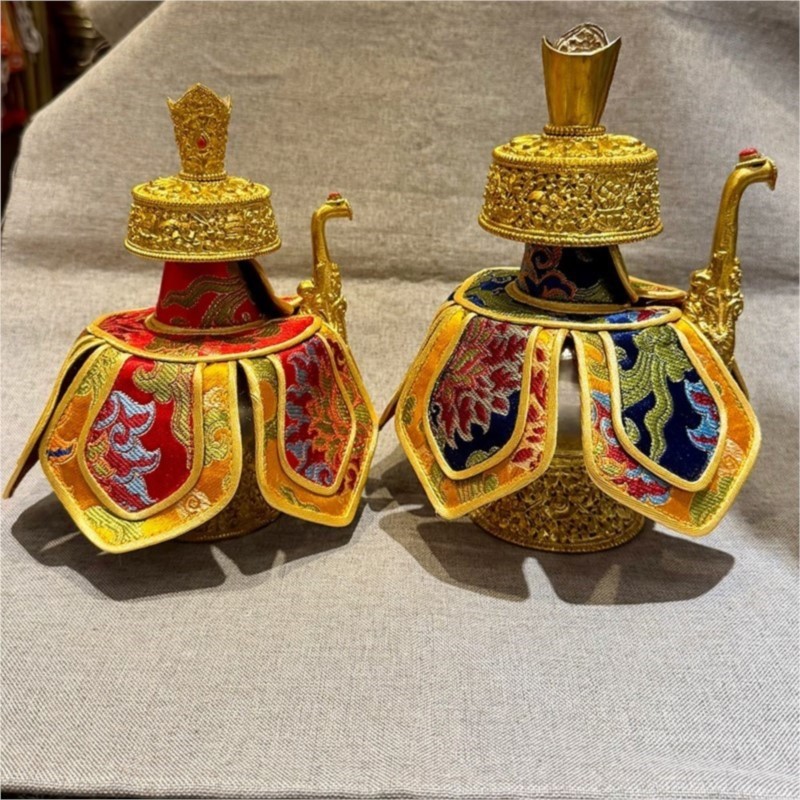 Art Craft And Cloth - 手作りネパールバンバ花瓶ローブテントカバーチベットスタイル仏教花瓶布家の装飾アートクラフト装飾品