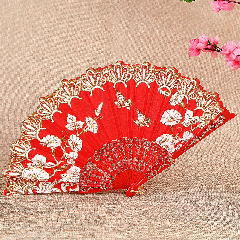 Art Craft And Cloth - 扇子,レトロ,ウェディングファン,手工芸品,アートギフト,ダンス,ヴィンテージ,フラワー,バタフライプリント