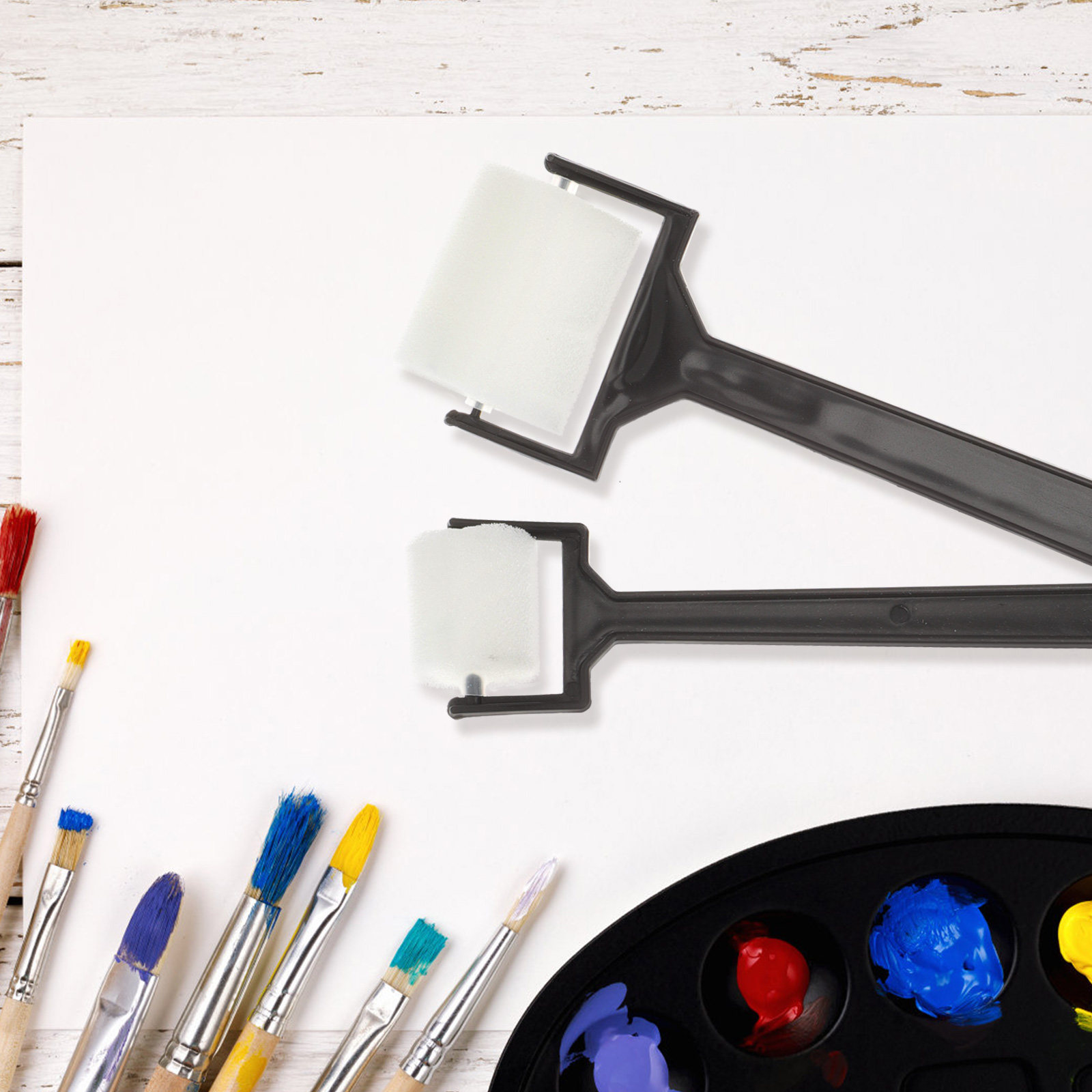 Art Craft For Preschool - 15 個アートペイントスポンジブラシセット子供用就学前工芸 DIY クリエイティブ手芸水彩吸収性スムーズペイントツール