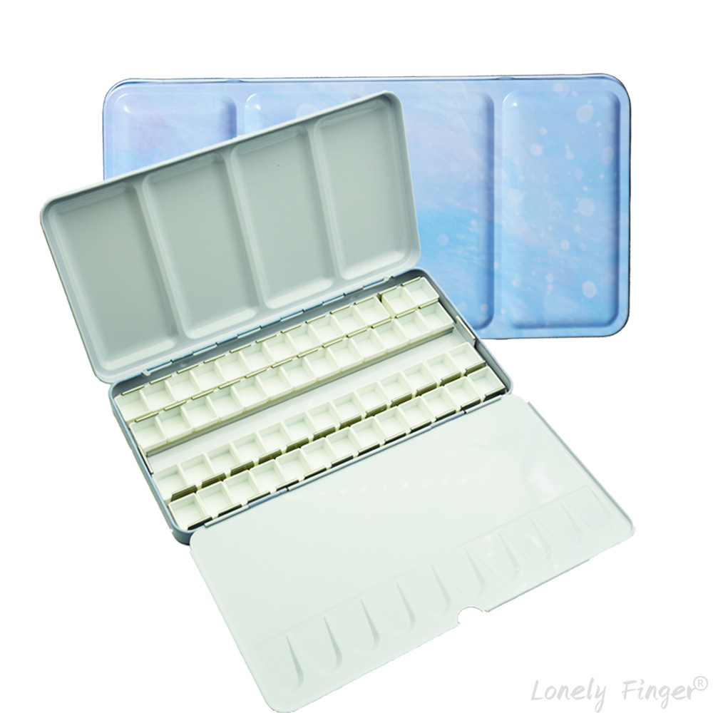 Gouache Paint Set - 空の水彩パレット缶セット（14/26/52パン入り）、蓋付き金属製水彩絵具ケース、旅行用ガッシュ絵具用ペイントボックス