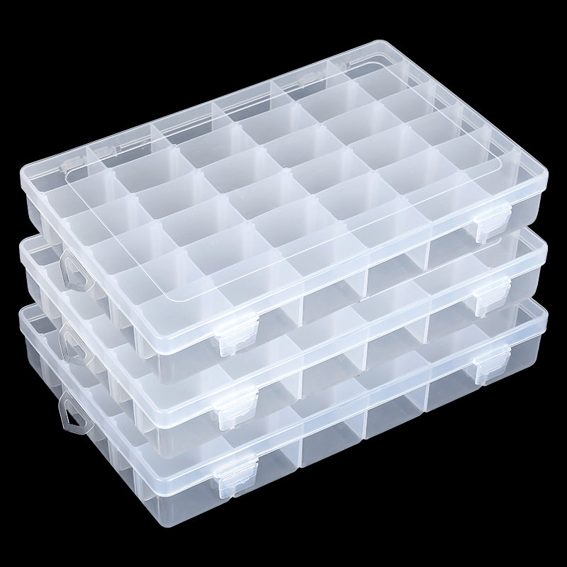 Art Craft Organizer - 36 グリッドプラスチックオーガナイザーボックス収納コンテナジュエリーボックスビーズアート DIY 工芸品釣具用の調節可能な仕切り付き