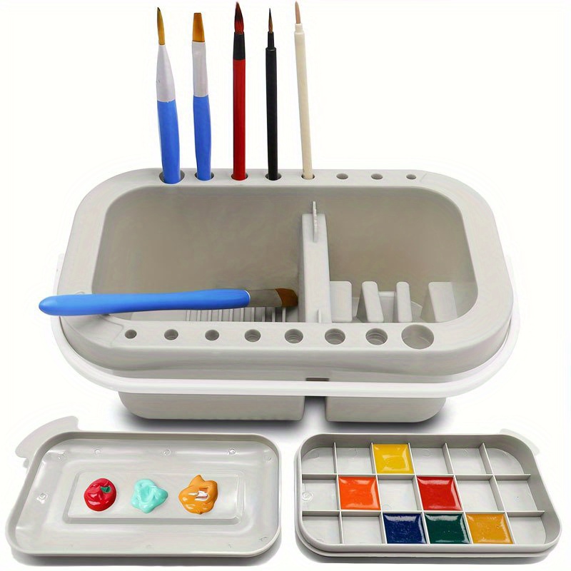 3-in-1ペイントブラシクリーナーバスケット（パレット＆蓋 - Gouache Paint Set のレビューと価格