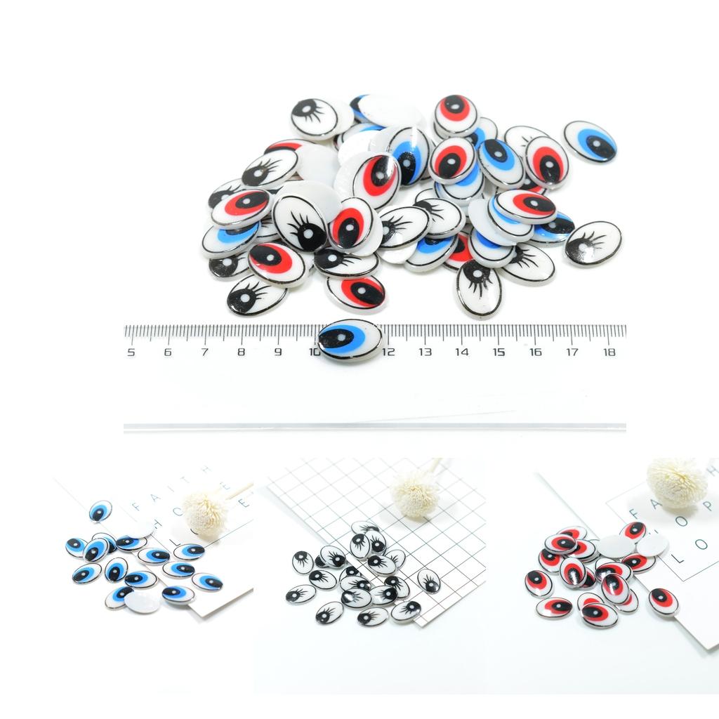平らな楕円形の漫画風目、プラスチック製フラットバックDIYド - Art Craft Eyes のレビューと価格