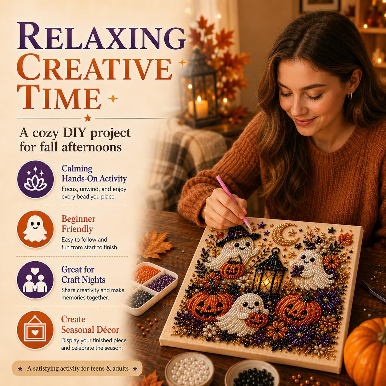 @ハロウィン ゴーストパールアートキット 大人用 DIYパー - Art Craft Halloween のレビューと価格