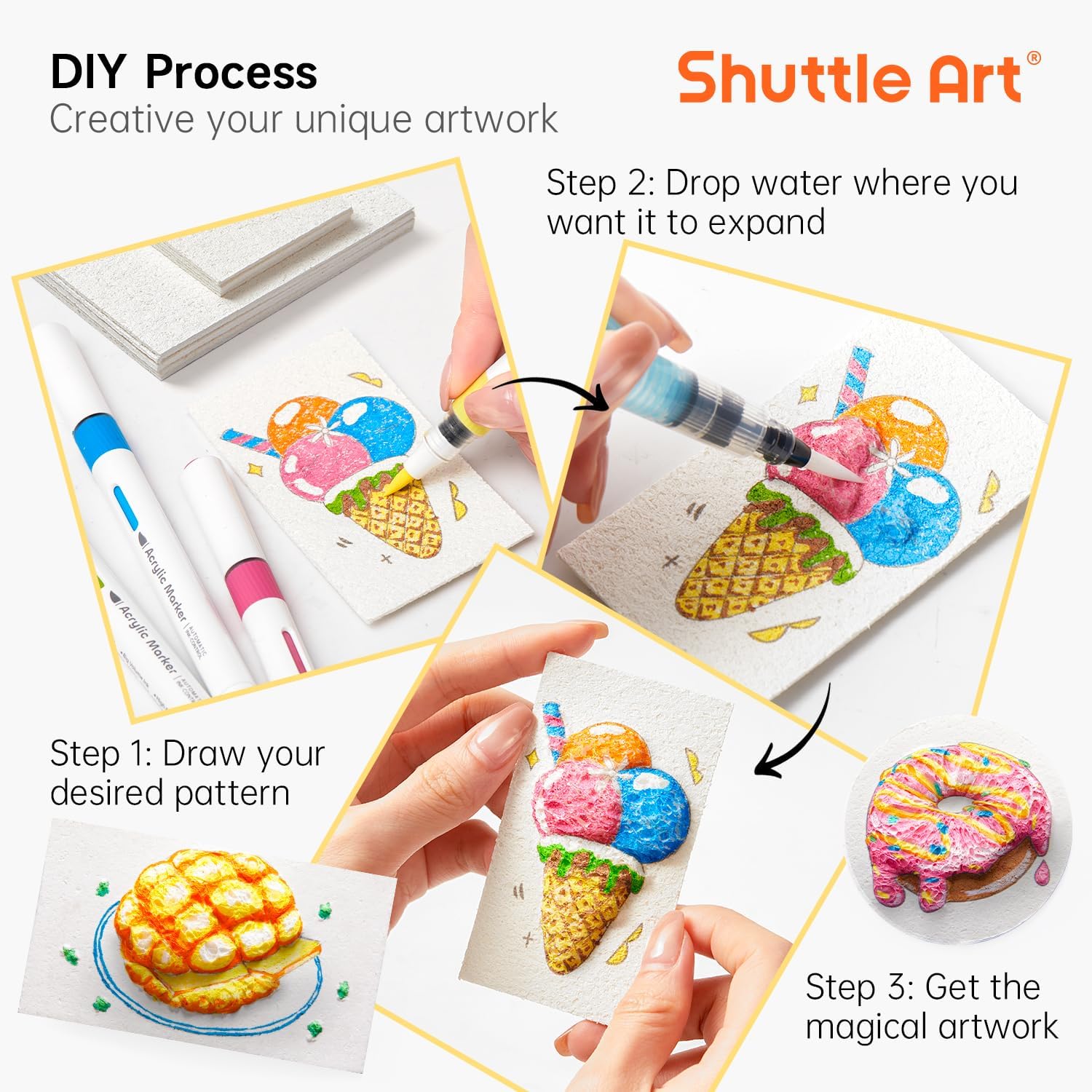 3D立体発泡テクスチャ絵画紙セット 子供用 DIYアートクラ - Art Craft Paper のレビューと価格