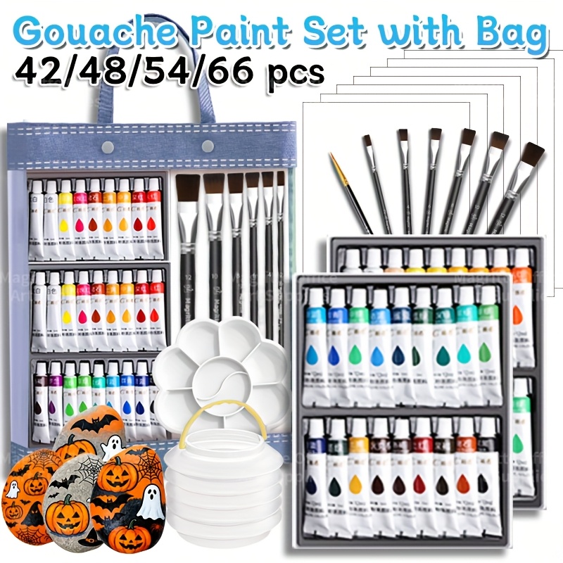 新学期42/48/54/66本入りガッシュ絵具チューブセット - Gouache Paint Set のレビューと価格