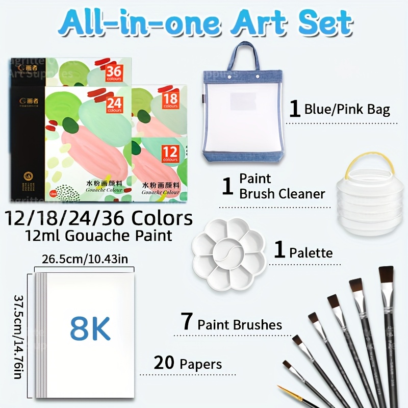新学期42/48/54/66本入りガッシュ絵具チューブセット - Gouache Paint Set のレビューと価格