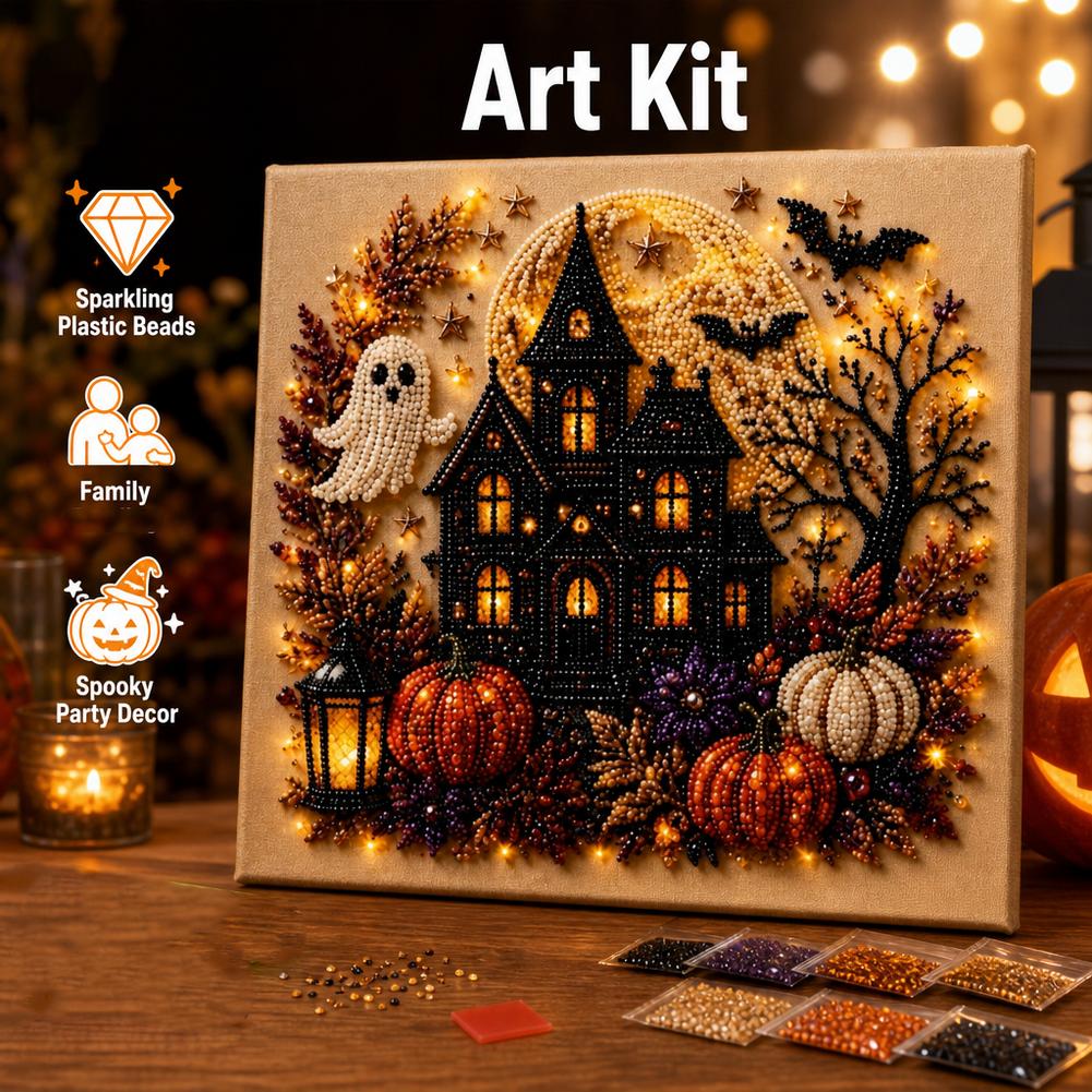 ハロウィンゴースト＆パンプキン3DパールアートDIYキット（ - Art Craft Halloween のレビューと価格