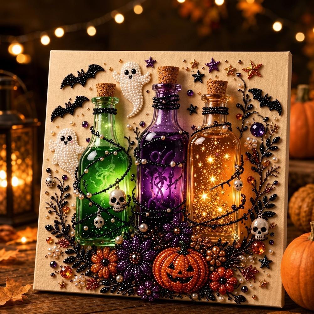 ハロウィンゴースト＆パンプキン3DパールアートDIYキット（ - Art Craft Halloween のレビューと価格