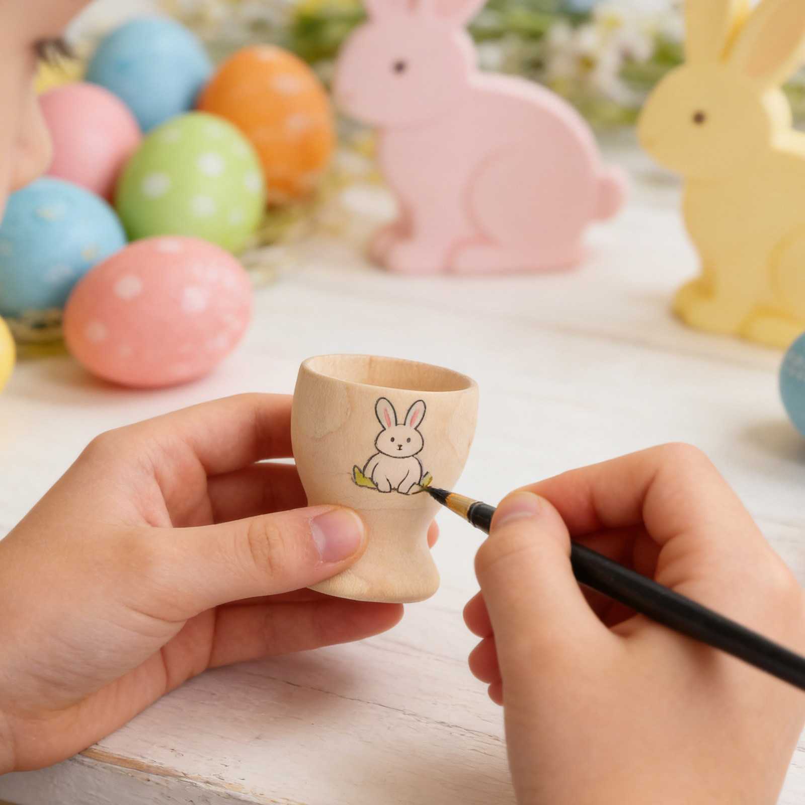 12個入り無地木製エッグスタンドカップ型DIYエッグカップホ - Art Craft For Preschool のレビューと価格