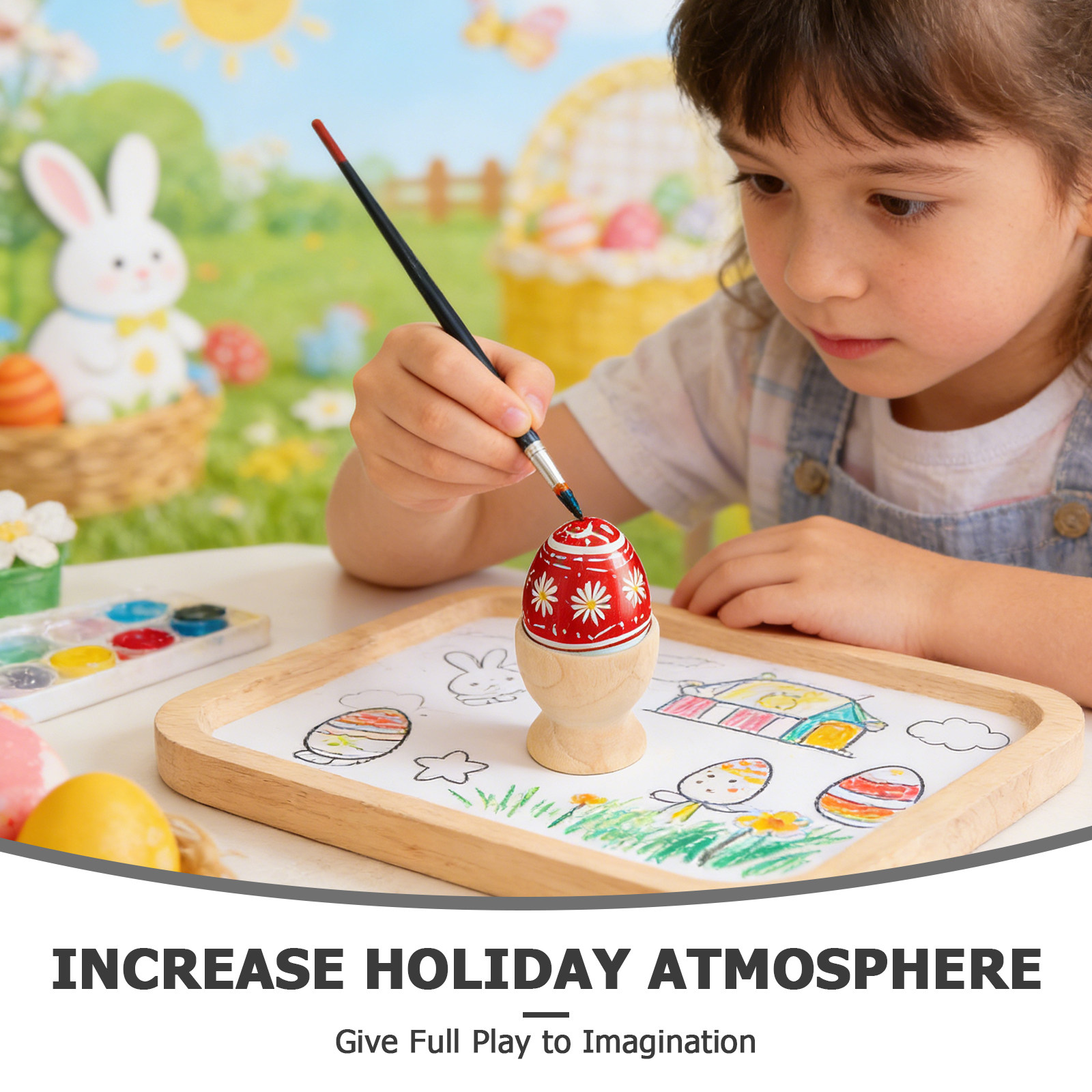 12個入り無地木製エッグスタンドカップ型DIYエッグカップホ - Art Craft For Preschool のレビューと価格