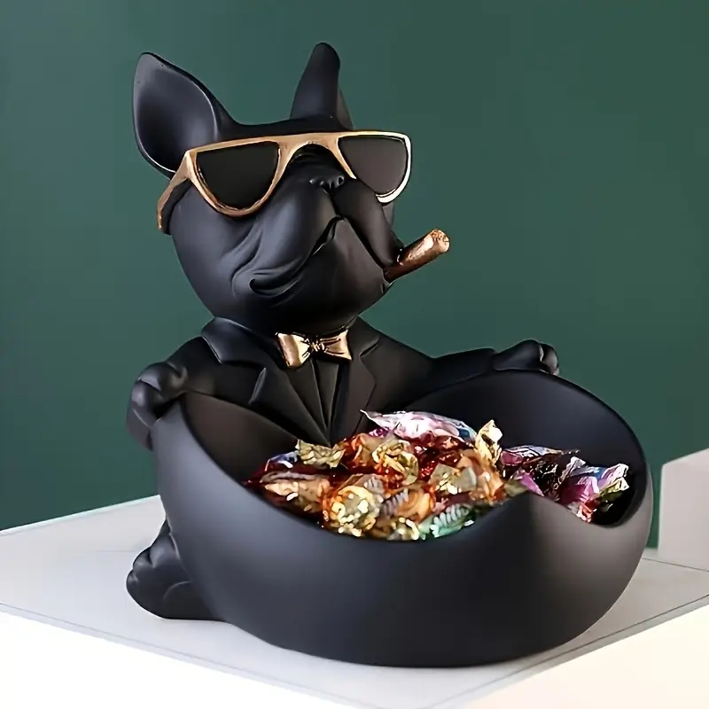 クリエイティブなサングラスをかけたクールな犬の置物、ブルドッ - Art Craft Organizer のレビューと価格
