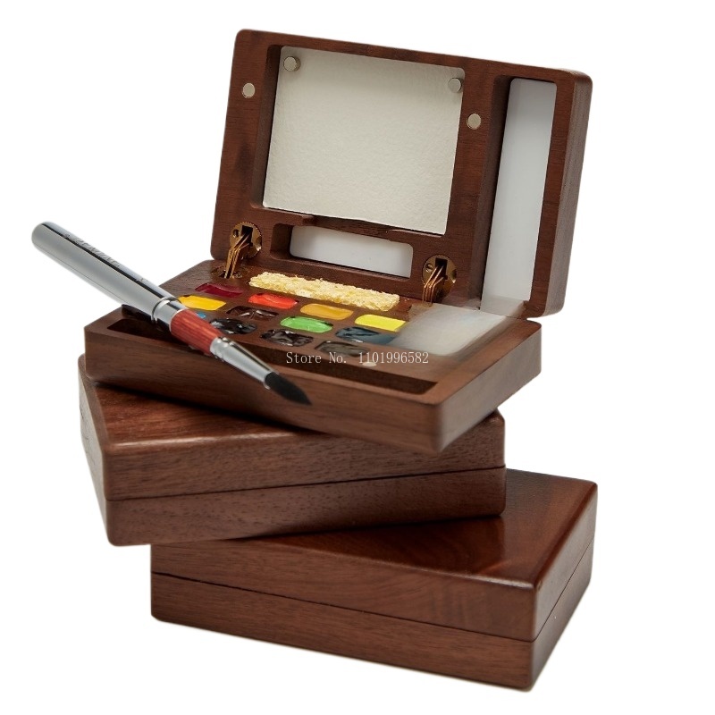 旅行用絵画ボックス木製ペイントボックスポータブルアートパレッ - Gouache Paint Set のレビューと価格