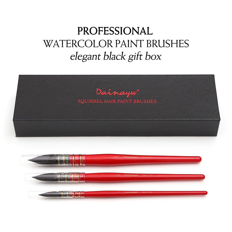 Dainayw 3 ブラシラウンドリス毛水彩ペイントブラシセ - Gouache Paint Set のレビューと価格