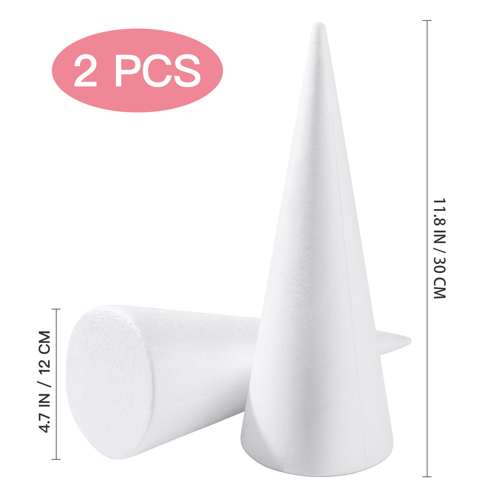 2個入りフォームコーン型ポリスチレン DIYクラフト用品 パ - Art Craft For Preschool のレビューと価格