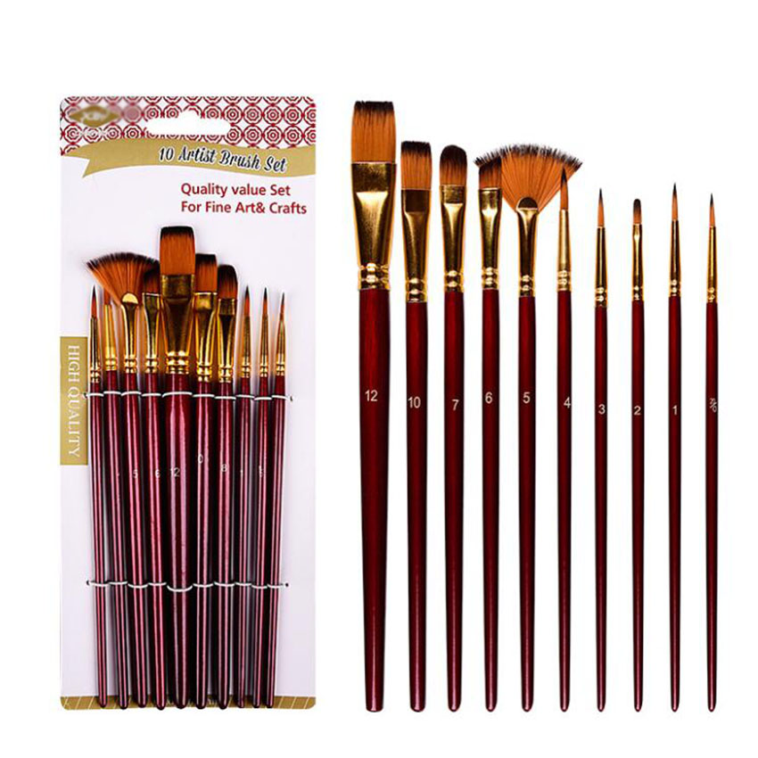 水彩絵筆,水彩絵筆,10ピース/セット,ペイントブラシ - Gouache Paint Set のレビューと価格