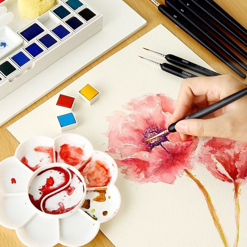 フックラインペン 水彩画 クラボレートスタイル 油絵 極細  - Gouache Paint Set のレビューと価格