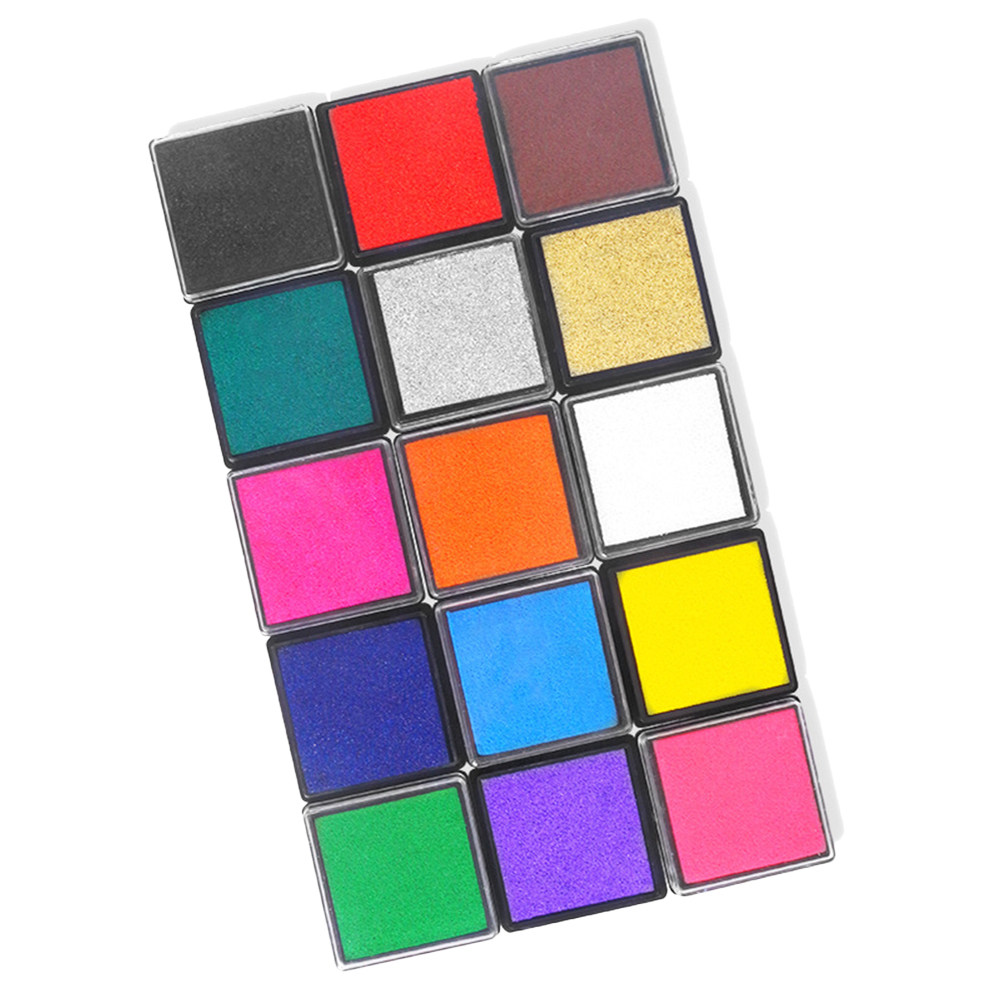 15色セット - 安全な水溶性指用インクパッド - 手洗い可 - Art Craft Easy のレビューと価格