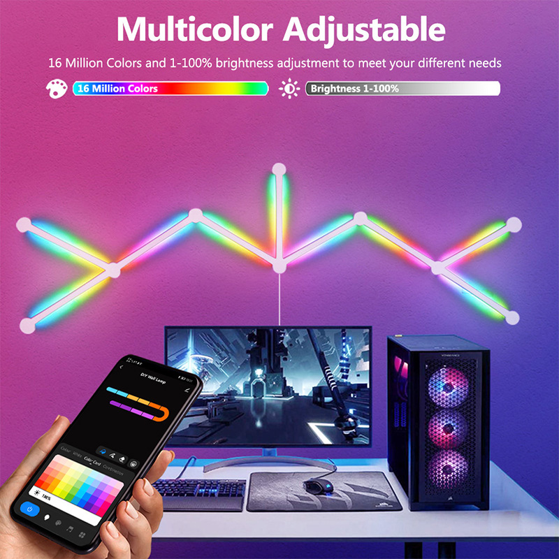 スマートRGBウォールランプ、Bluetoothアプリ接続L - Art Craft Games のレビューと価格