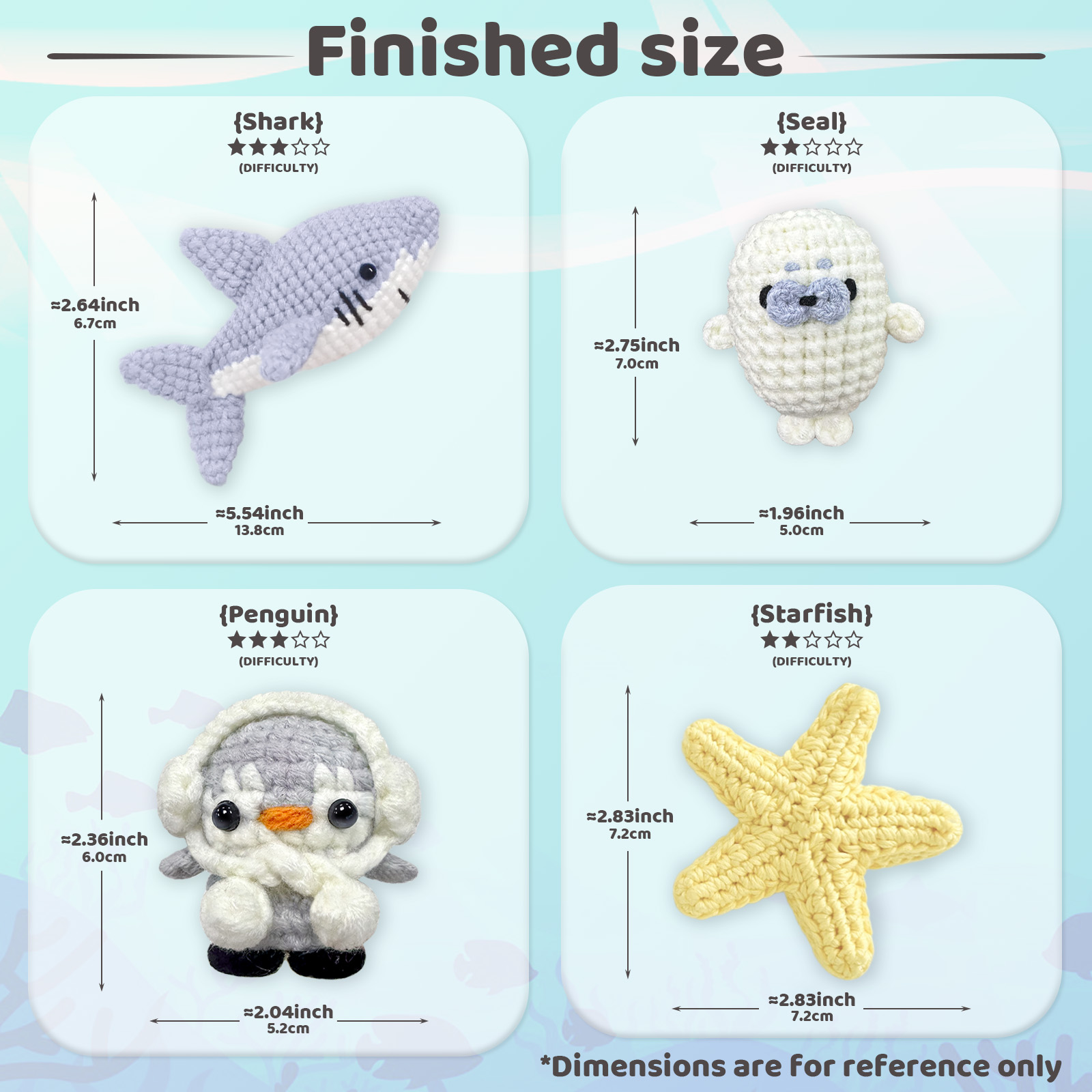 YAMAXIN 4個入り DIY かぎ針編みキット 初心者向 - Art Craft Easy のレビューと価格