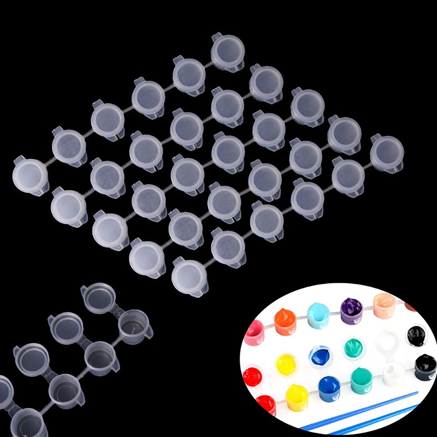 10ストリップ60ポット空のペイントストリップミニ塗料カップ - Art Craft Organizer のレビューと価格