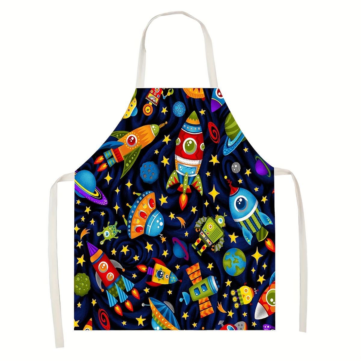 1pc キッズエプロン宇宙テーマロケット惑星スターデザインク - Art And Craft Rocket のレビューと価格