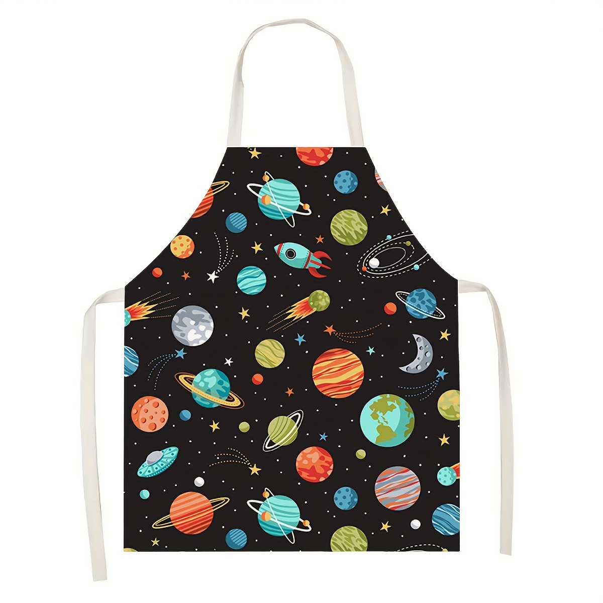 1pc キッズエプロン宇宙テーマロケット惑星スターデザインク - Art And Craft Rocket のレビューと価格