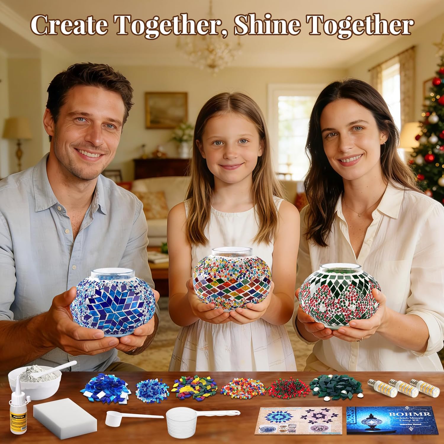 DIY 3グローブトルコモザイクランプキット、高さ23インチ - Art Craft Easy のレビューと価格