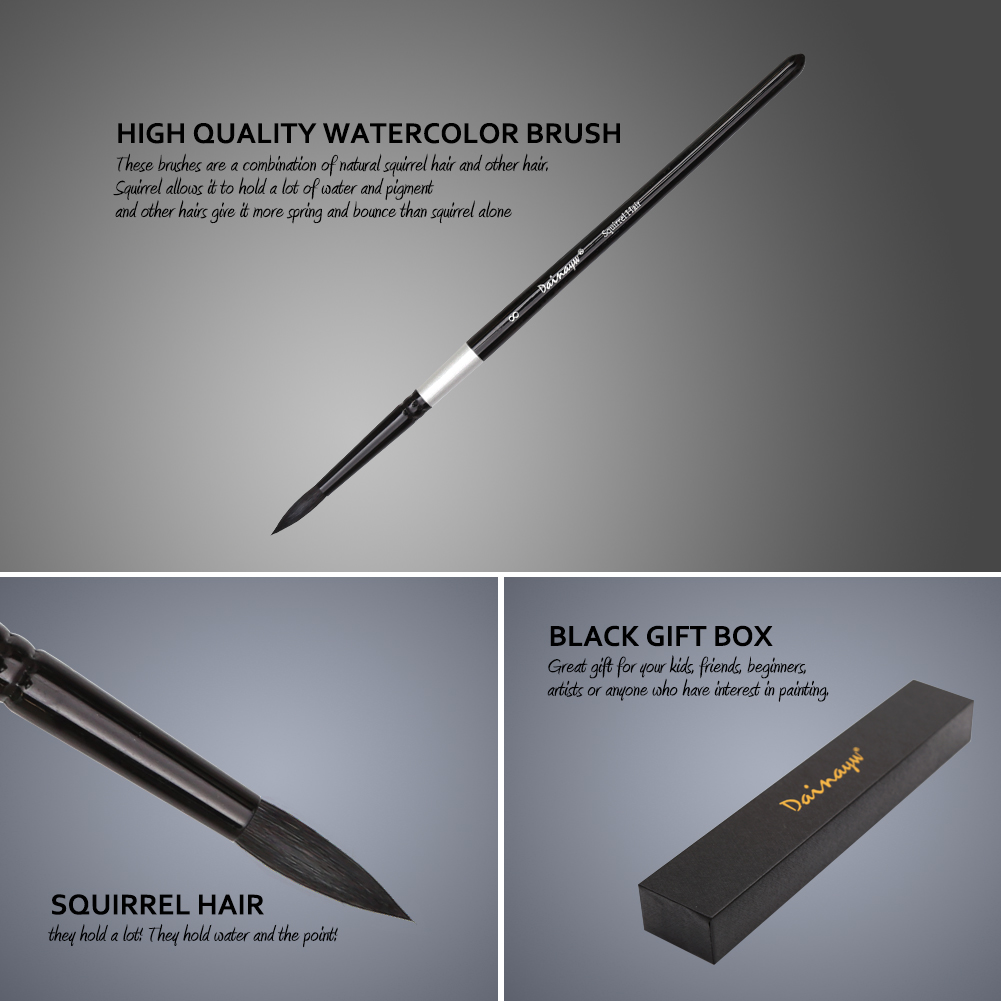 Dainayw 4 ブラシリス毛 & 馬の毛の絵画芸術水彩ブ - Gouache Paint Set のレビューと価格