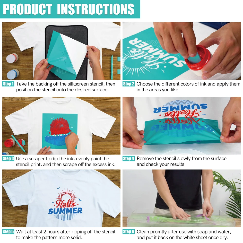 シルクスクリーンステンシル 再利用可能な自己粘着シルクスクリ - Silk Screen Printing のレビューと価格