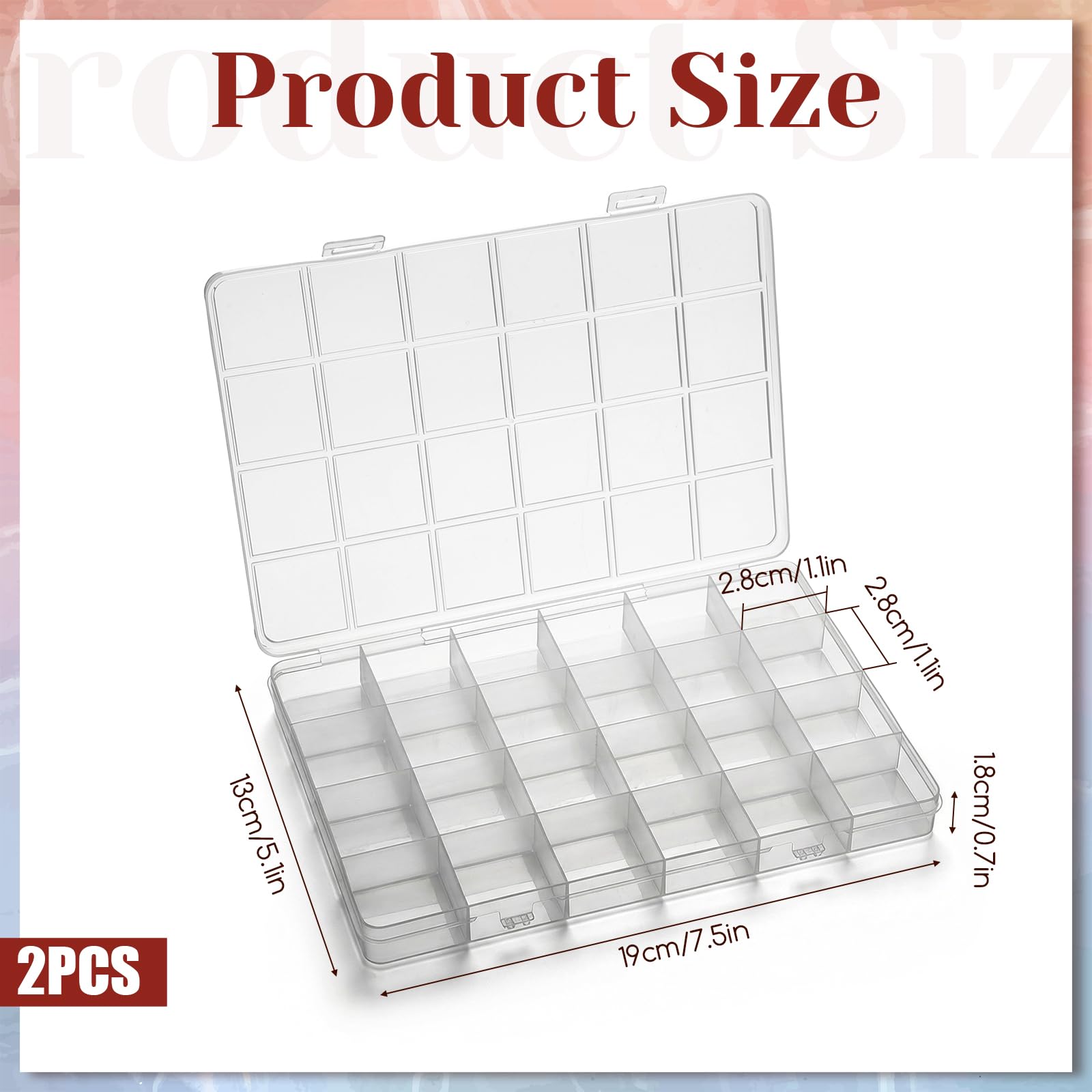 24グリッドプラスチックオーガナイザーボックス、調節可能な仕 - Art Craft Organizer のレビューと価格