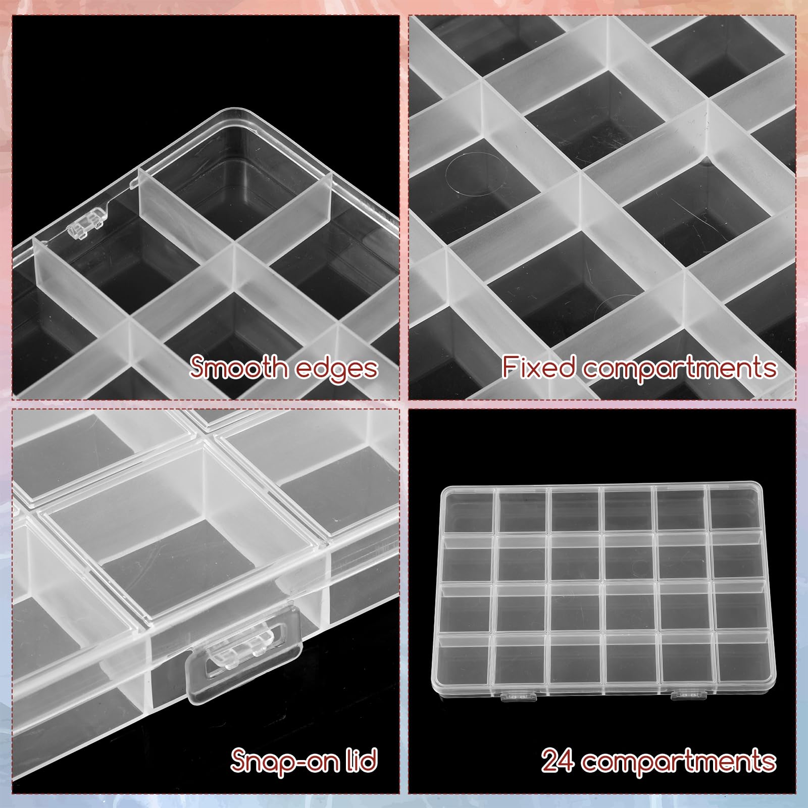 24グリッドプラスチックオーガナイザーボックス、調節可能な仕 - Art Craft Organizer のレビューと価格