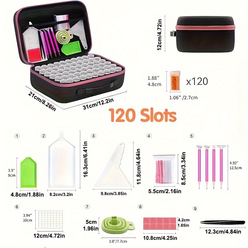 30/60/120グリッド ダイヤモンドペインティング収納ボ - Art Craft Organizer のレビューと価格