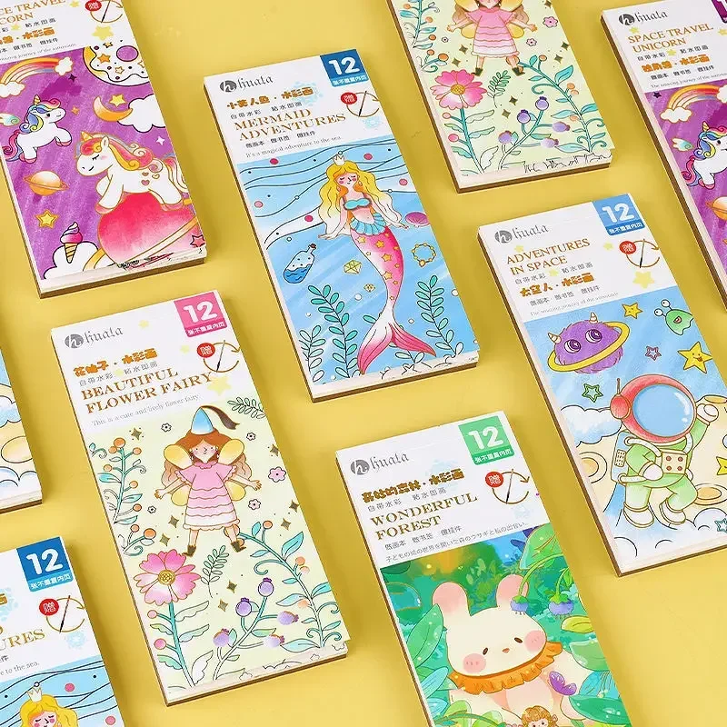 20 ページポータブル水彩画帳ぬりえ子供のための描画ガッシュ - Gouache Paint Set のレビューと価格