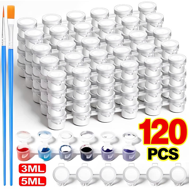 3/5ml 空のペイントポット 蓋付き アートクラフト用品  - Art Craft Organizer のレビューと価格