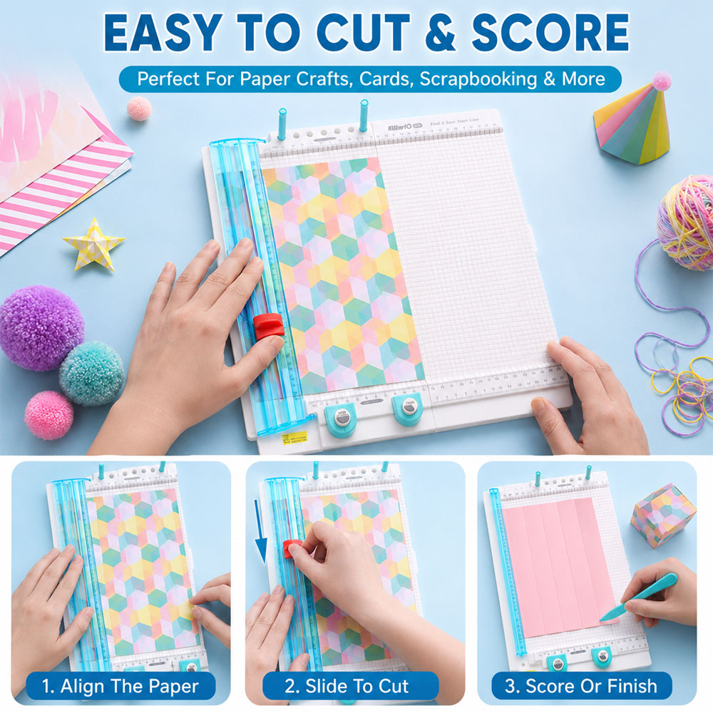 7-in-1ペーパーカッター＆スコアリングボード、10枚用折 - Art Craft Paper のレビューと価格
