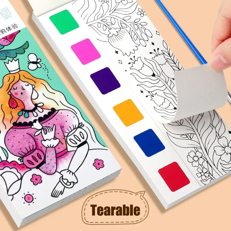 ポータブル水彩ブックセット - 12枚のガッシュ絵画、ブラシ - Gouache Paint Set のレビューと価格