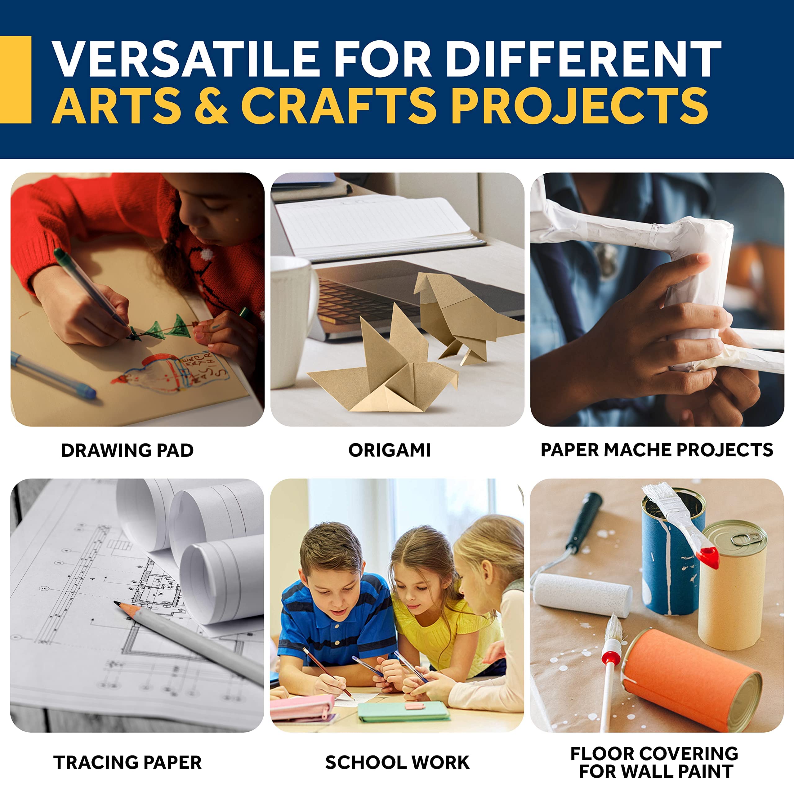 クラフト紙ロール,ギフト包装に最適な茶色のクラフト紙,100 - Art Craft Recycled Materials のレビューと価格