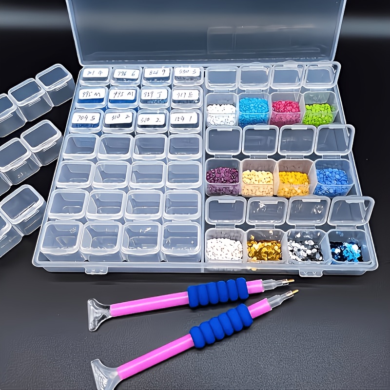56グリッド透明ダイヤモンドペインティングビーズ収納ボックス - Art Craft Organizer のレビューと価格
