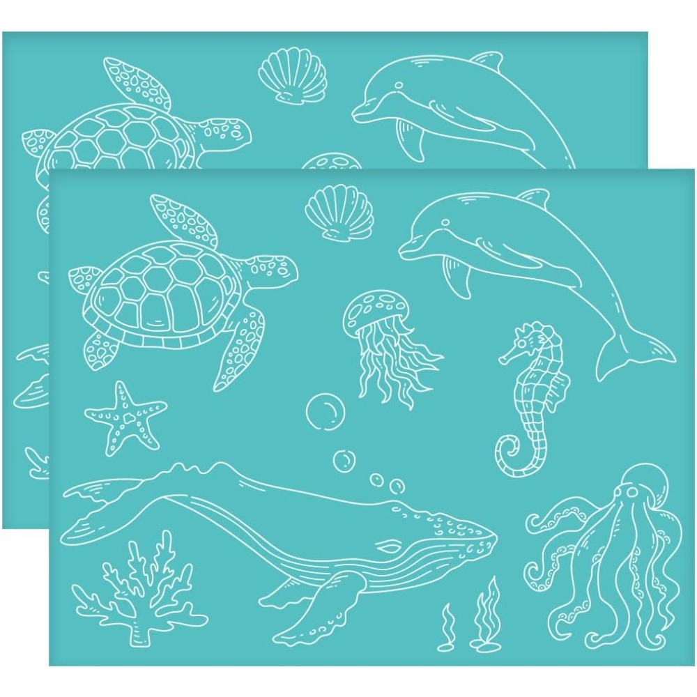 2 個 11 × 8.6 インチ海の動物自己粘着シルクスクリ - Silk Screen Printing のレビューと価格